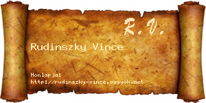 Rudinszky Vince névjegykártya